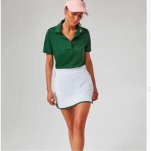 Tuckernuck White Tennis Skirt Skort Green Trim NWT NEW XL